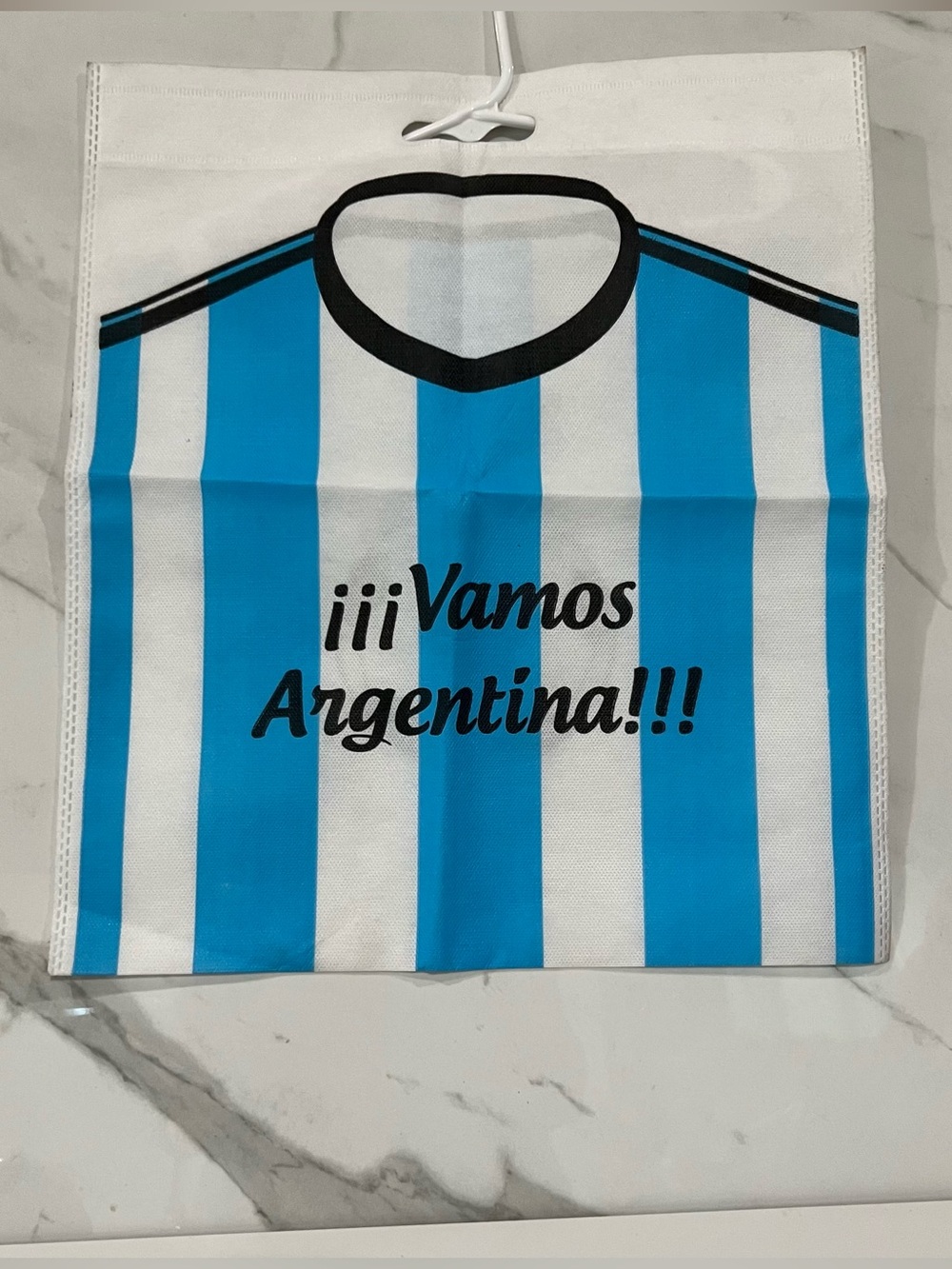 Vamos Argentina Blue & White Stripe Tote Bag